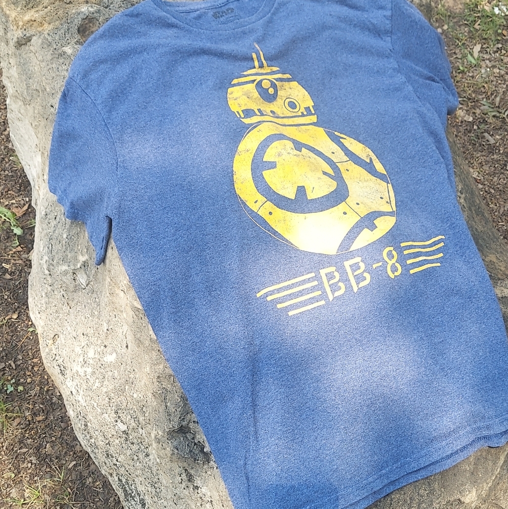 C3PO R2D2 Graphic Blue Short Sleeve T-SHIRT XLarge